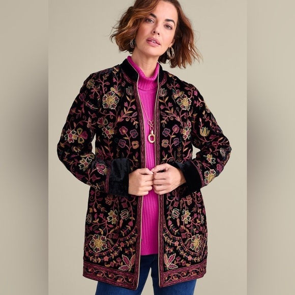 Soft Surroundings Jackets & Blazers - Soft Surroundings NWT Boho Astrid Embroidered Velvet Jacket – PM (10/12 P)